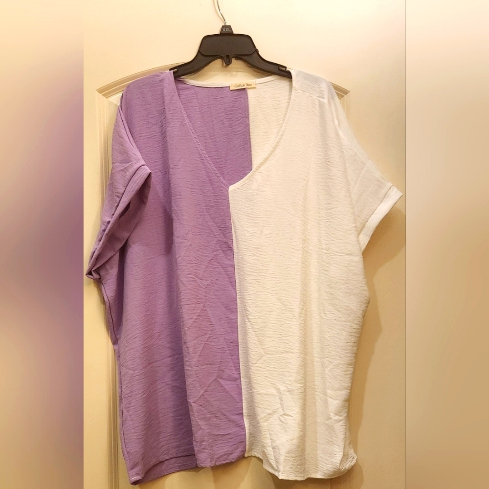 Cotton Bleu 3X blouse